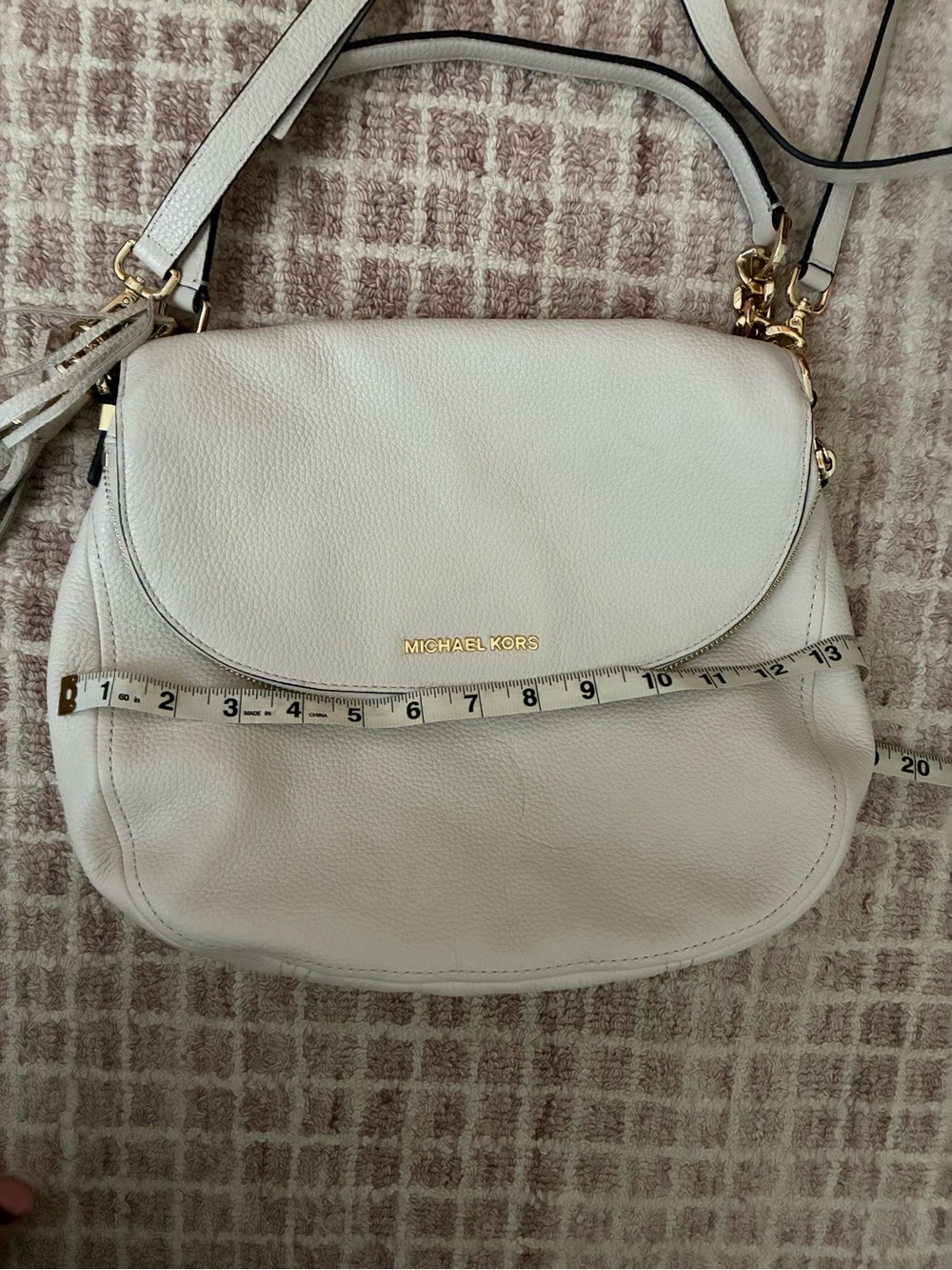 MICHAEL Michael Kors Off White Leather Bedford Crossbody Bag - Picture 15 of 15